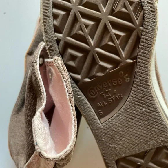 Converse high tops 2 tone brown pink Chuck Taylor Converse all stars size 7 - Picture 4 of 11